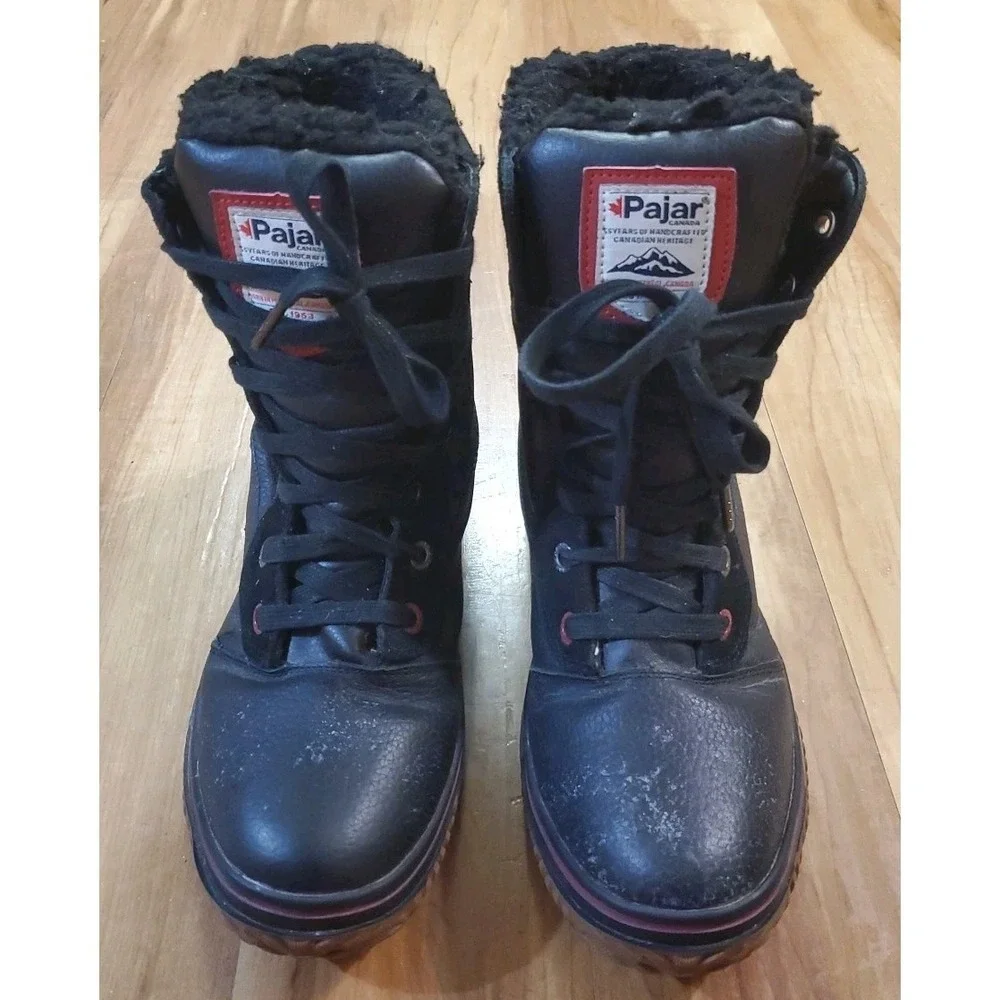 Pajar Canada Trooper 2.0 Lace Up Black Waterproof Winter Boots Mens Size 9 - 9.5